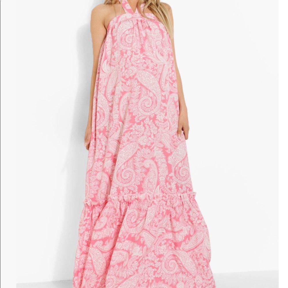 Paisley pink maxi maternity